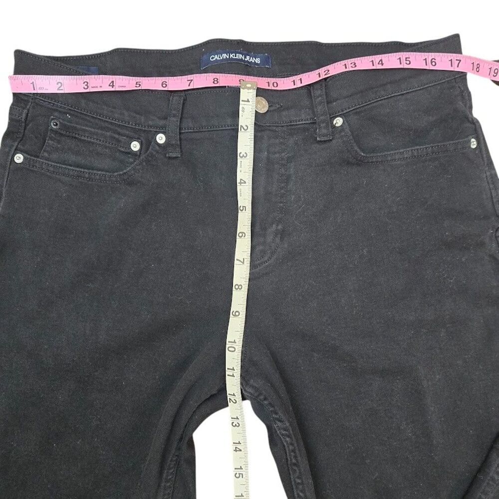Calvin Klein Droit Straight Fit Black Classic Denim Jeans Mens 34X30 - Picture 8 of 9